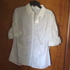 NWT NY & co ruched button up dress shirt
